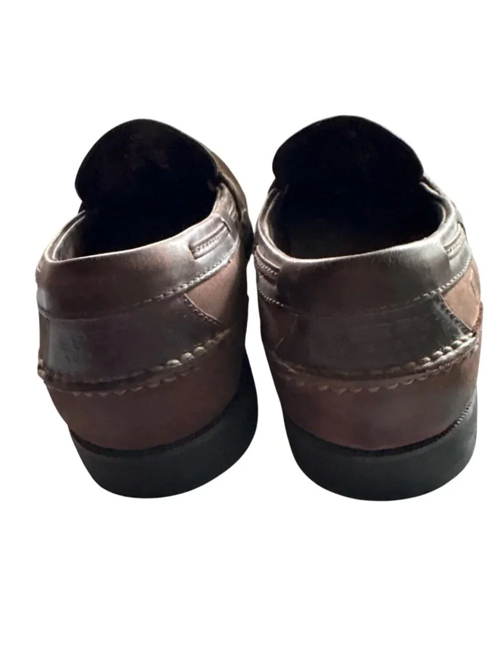 Sperry Mens Waterproof Brown Leather Penny Loafers 11M With Non-Slip Sole